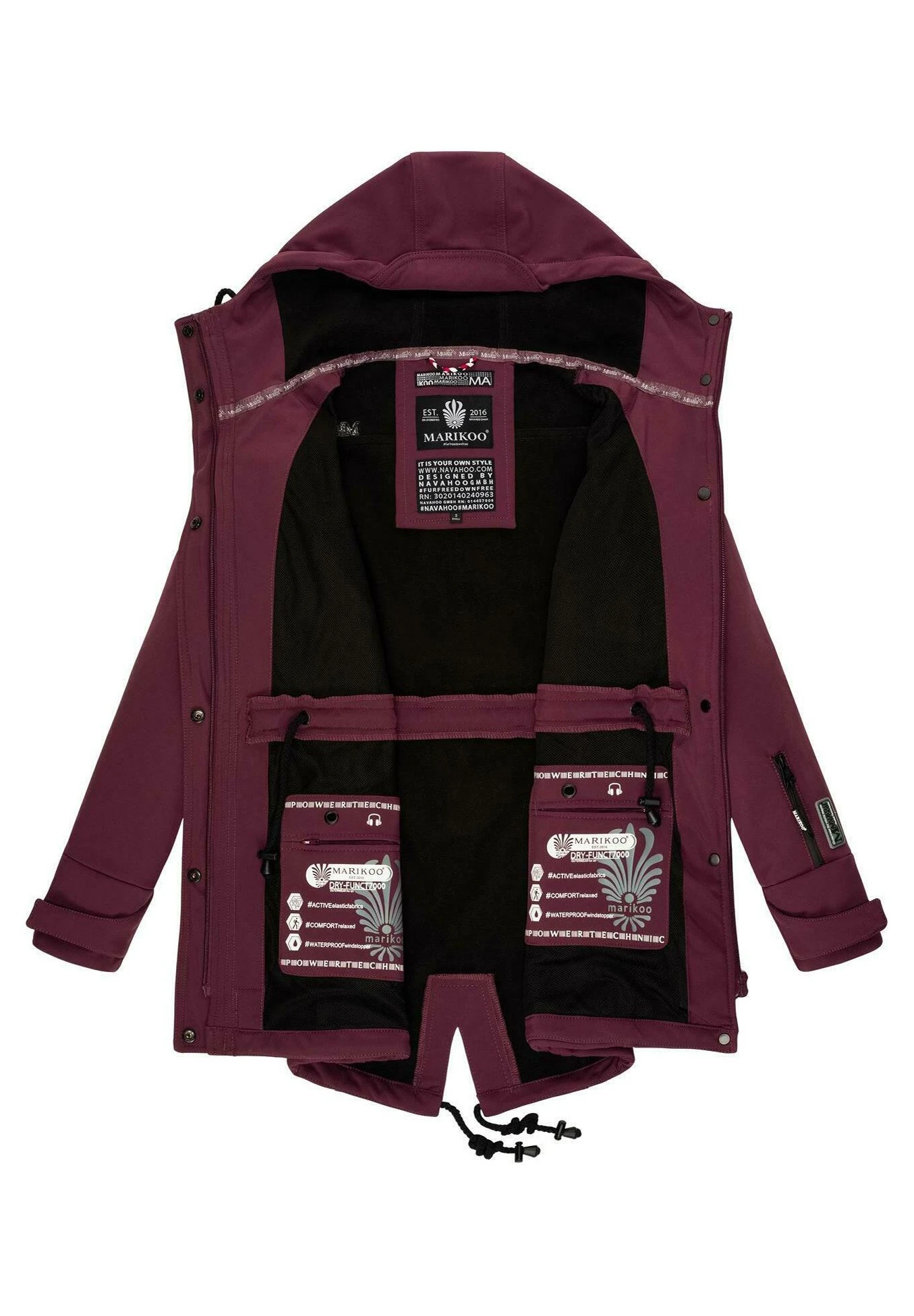 Marikoo Zimtzicke - Parka - Dark Red Melange 6 Marikoo Zimtzicke - Parka - Dark Red Melange - Imagen 4